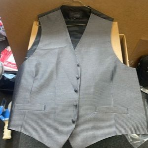 Charcoal Silk Weave Tuxedo Vest Size 2X New